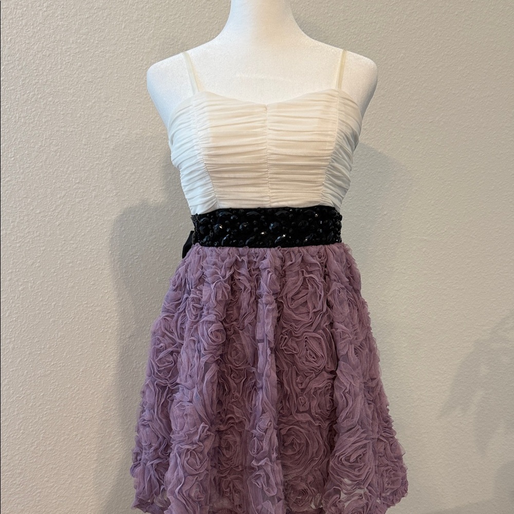 dELiA*s White and Lavender Formal Dress